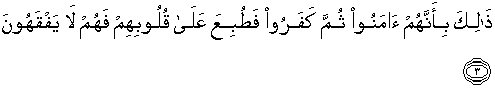 Quran english Al Munafiqun 3