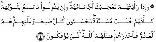 Quran english Al Munafiqun 4