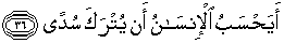 Quran english Al Qiyamah 36
