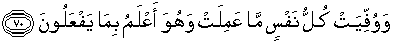 Quran english Az Zumar 70