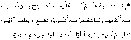 Quran english Fussilat 47