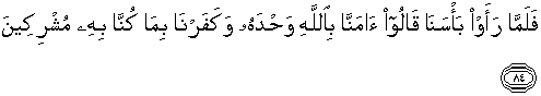 Quran english Ghafir 84